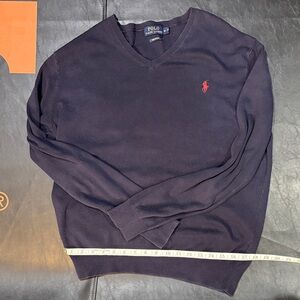 Polo by Ralph Lauren Men's Dark Blue V-Neck Sweater